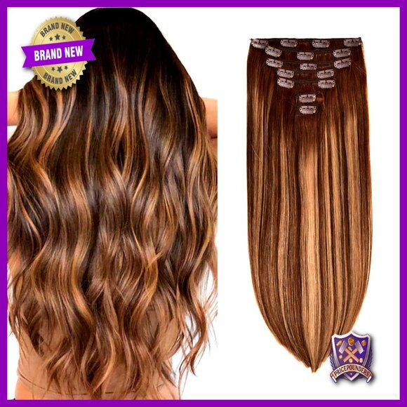 Real Human Hair Clip-In Extensions 120g 7pcs 14 Inch Straight Thickened main image 5